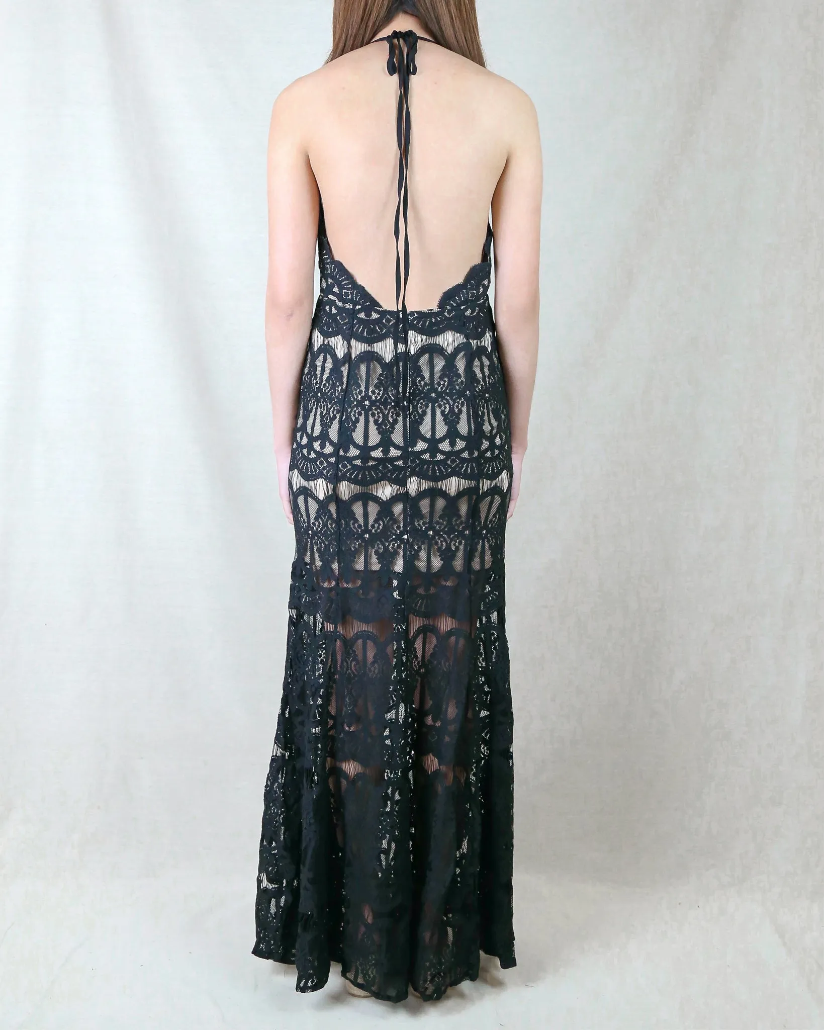 Everlasting Moments Fishtail Maxi Dress in Black