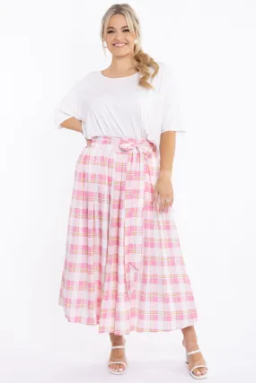 FINAL SALE Twirl Tie Skirt in Vintage Check