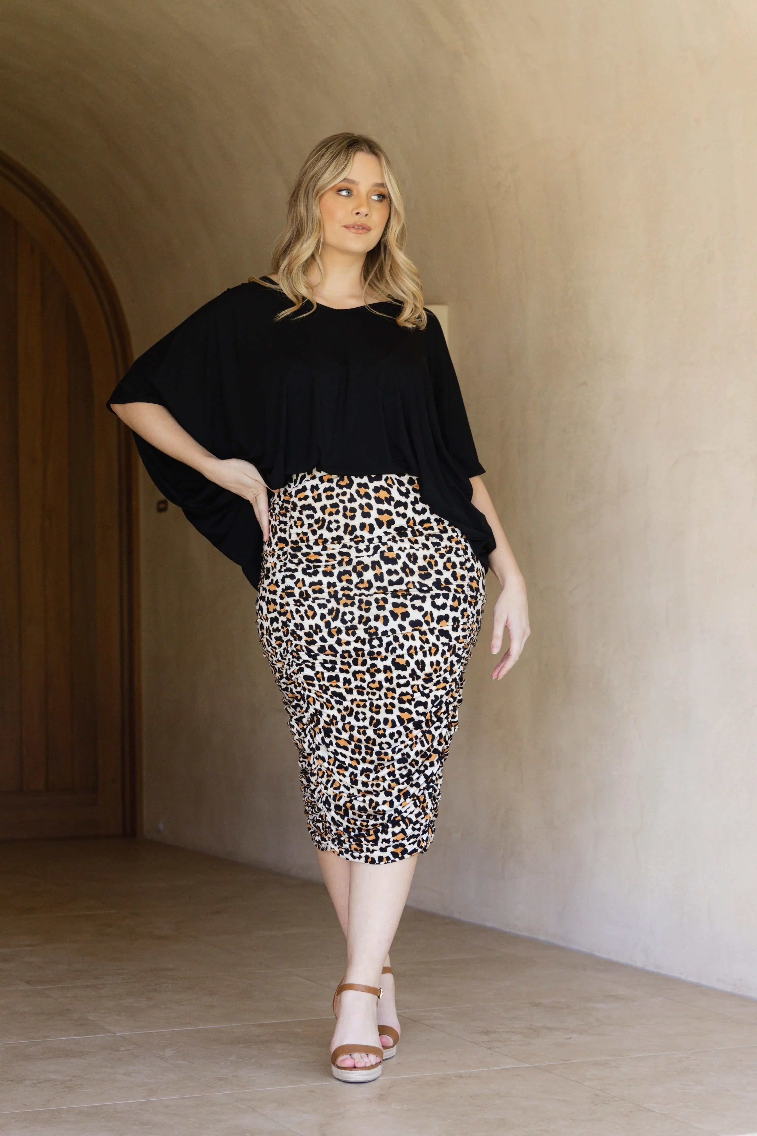 FINAL SALE Vanity Skirt in Desert Leopard