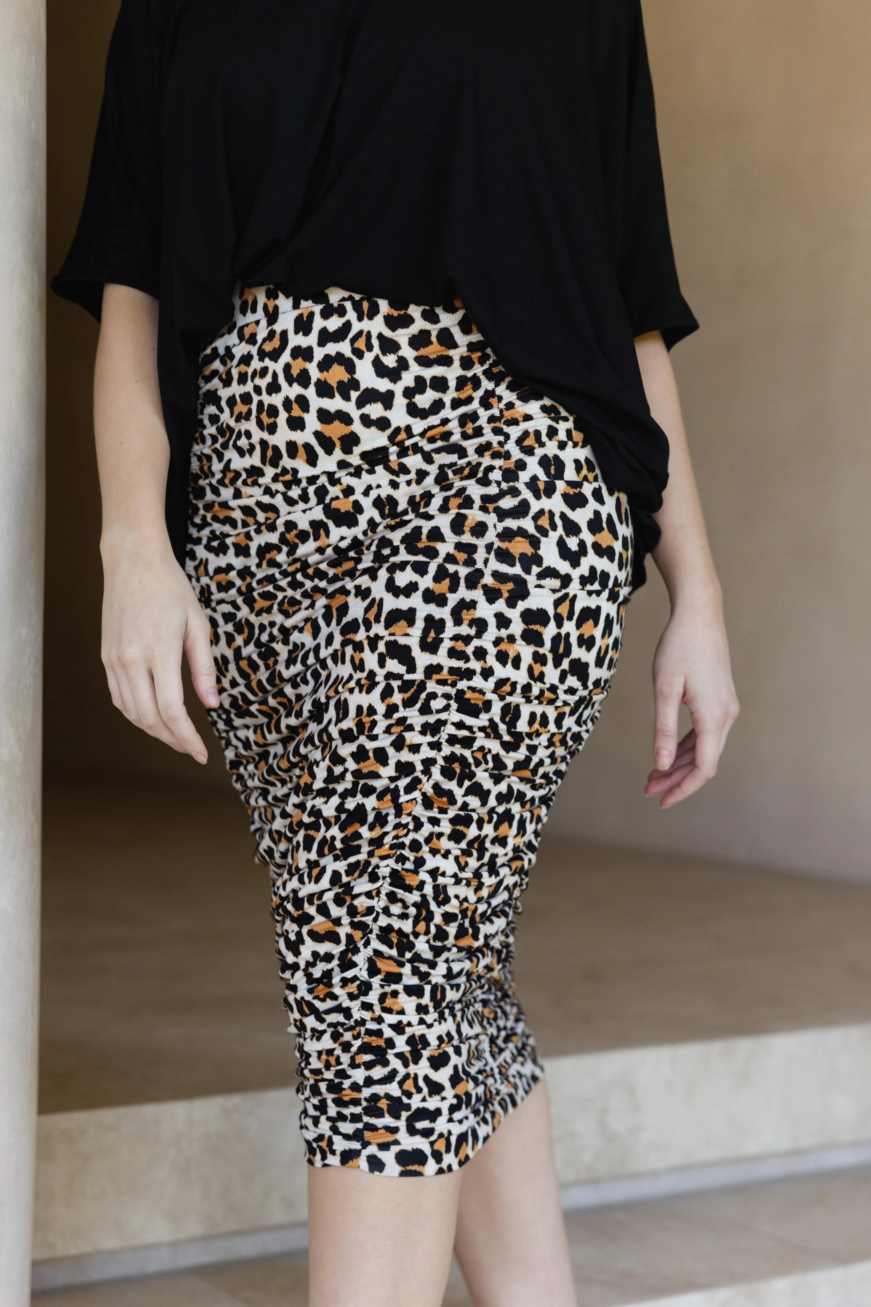 FINAL SALE Vanity Skirt in Desert Leopard