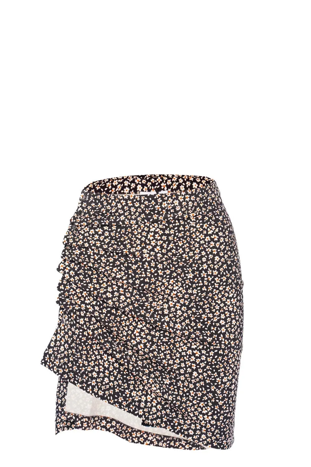 Floral Jersey Ruched Mini Skirt