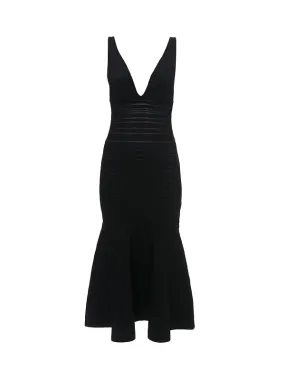 Frame Detail Sleeveless Dress in Black