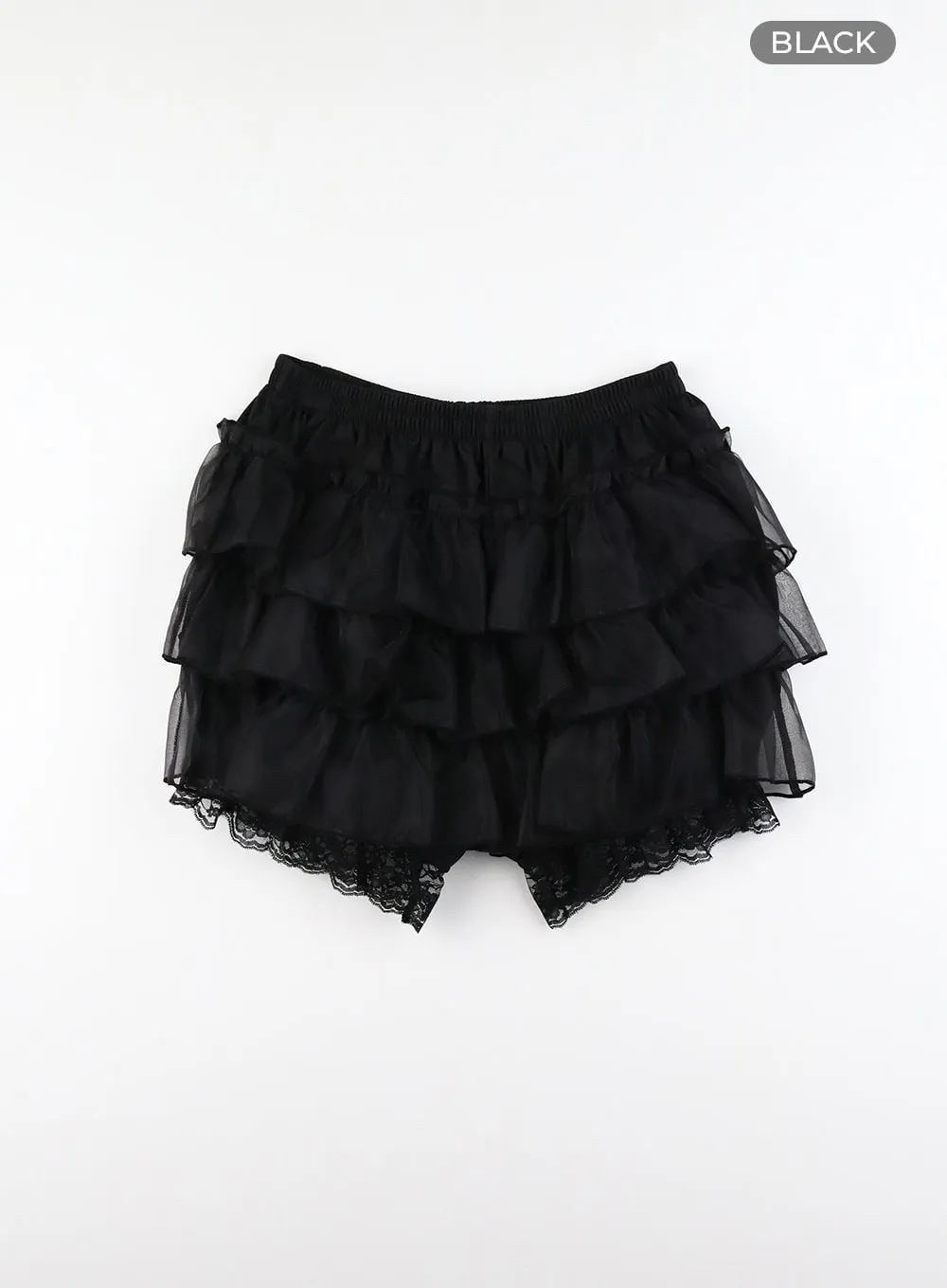 Chic Mini Skirt with Frill Lace Banding Detail - CM427