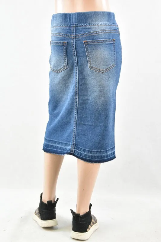 GIRLS Devyn Waistband Moto Denim in Indigo