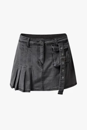 Grey Denim Skort