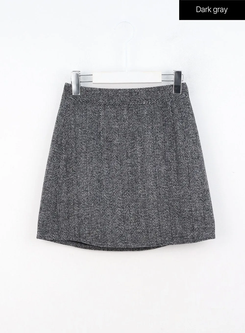 Herringbone Wool Blend Mini Skirt OO327