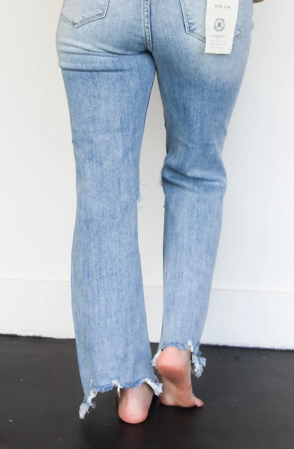 High Rise Ankle Flare Denim