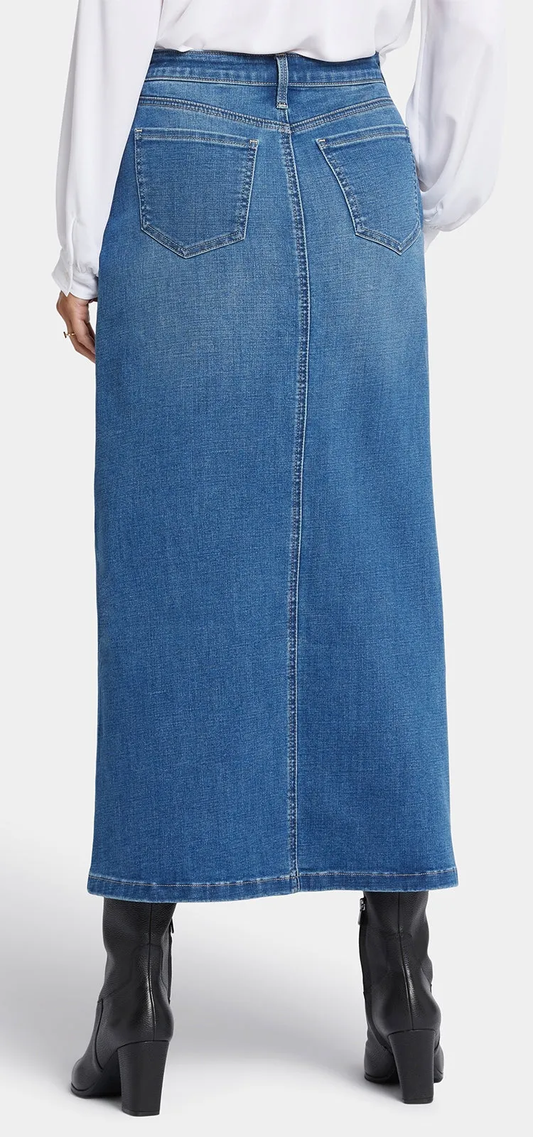 High Rise Long Skirt Mediumblauw Premium Denim | Fairmont