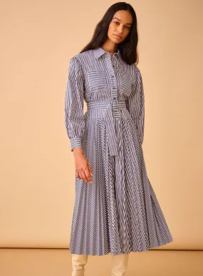 Hunter Bell Randolph Dress in Navy Stripe