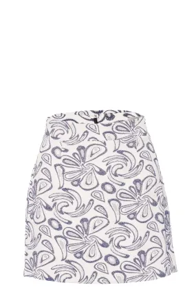 Idalia Navy Printed Mini Skirt