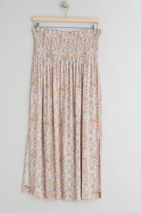 Indi & Cold Elastic Midi Skirt | Peach