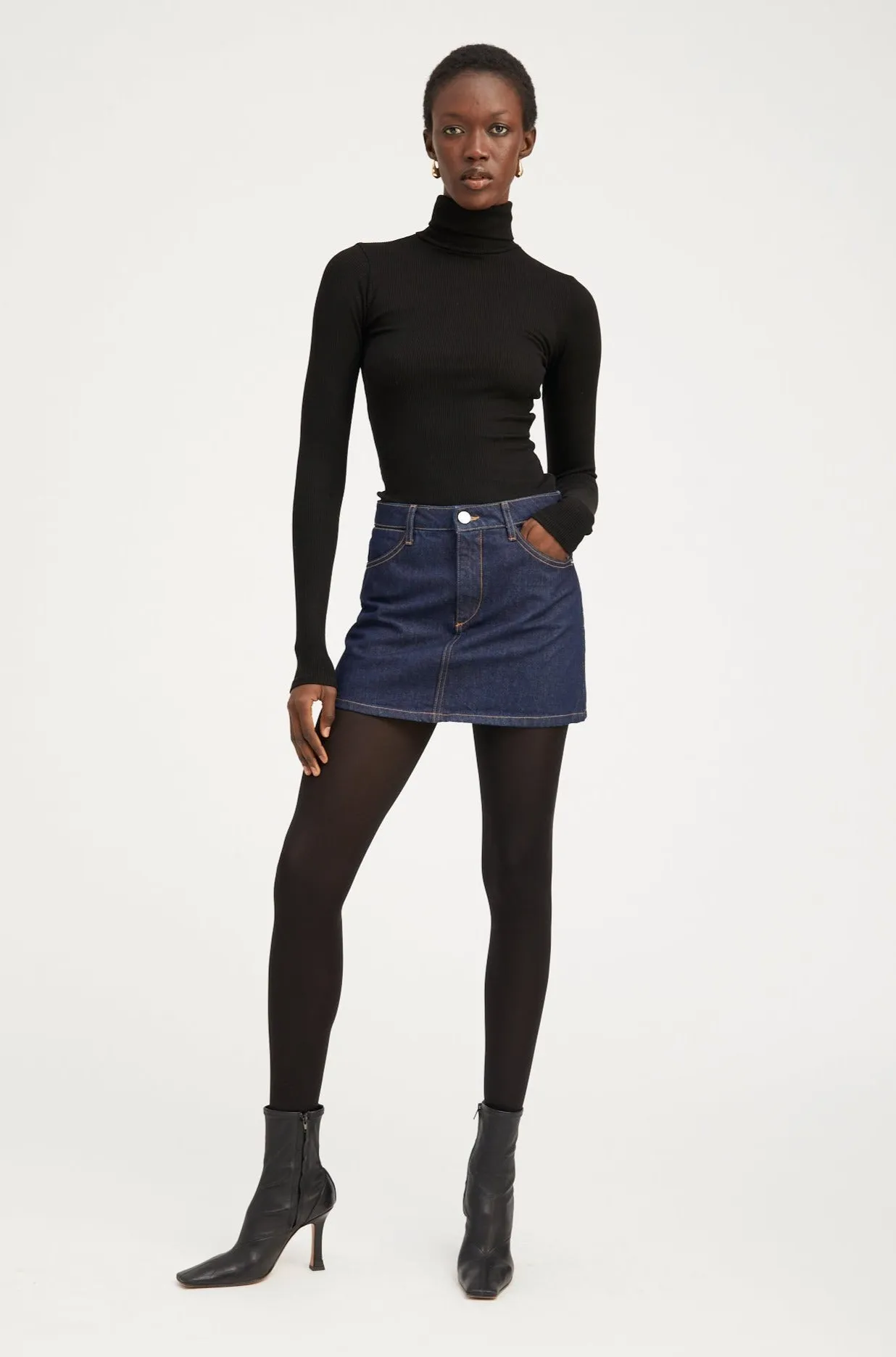 Jane Denim A-Line Mini Skirt