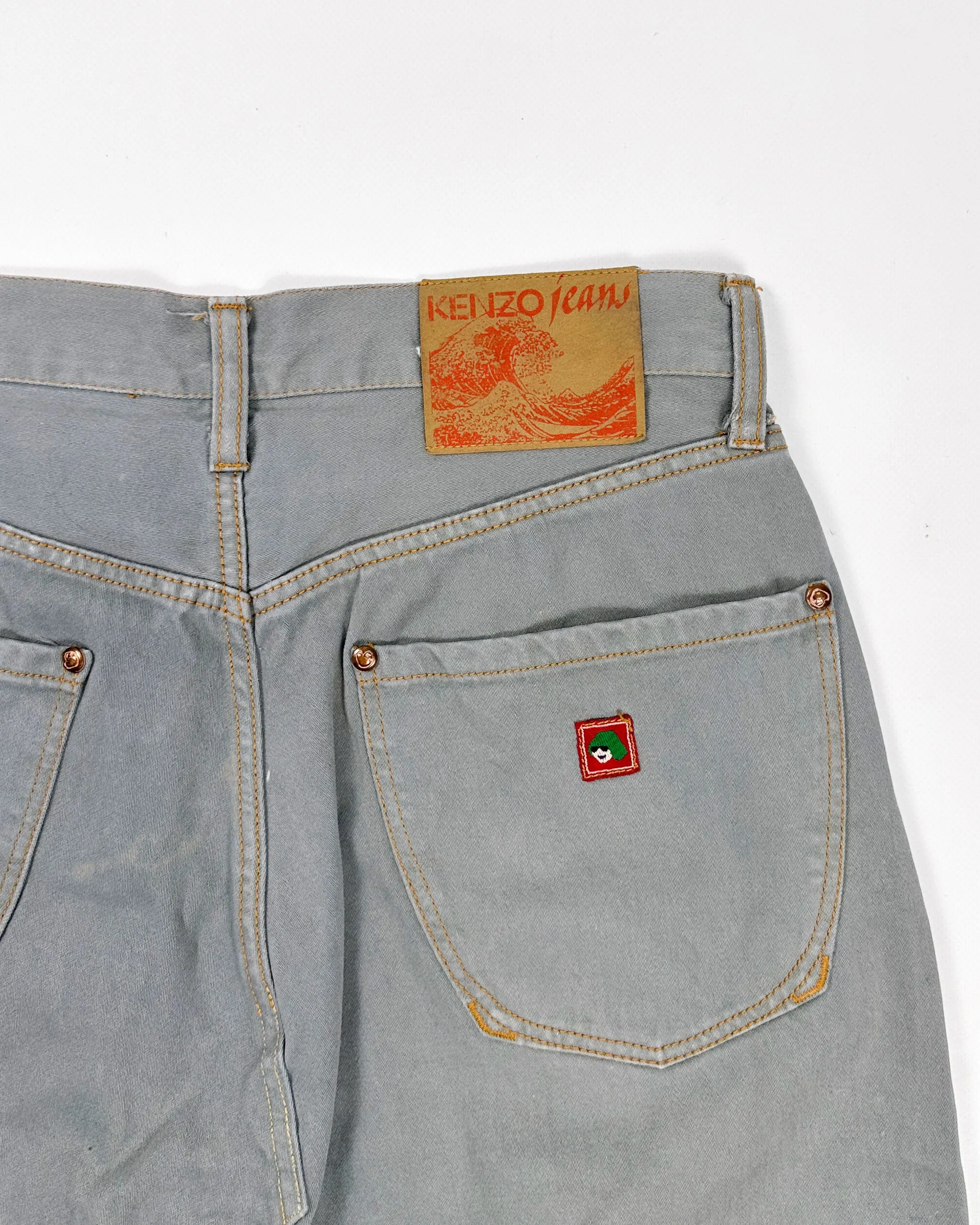 Kenzo Grey Denim Skirt 2000's