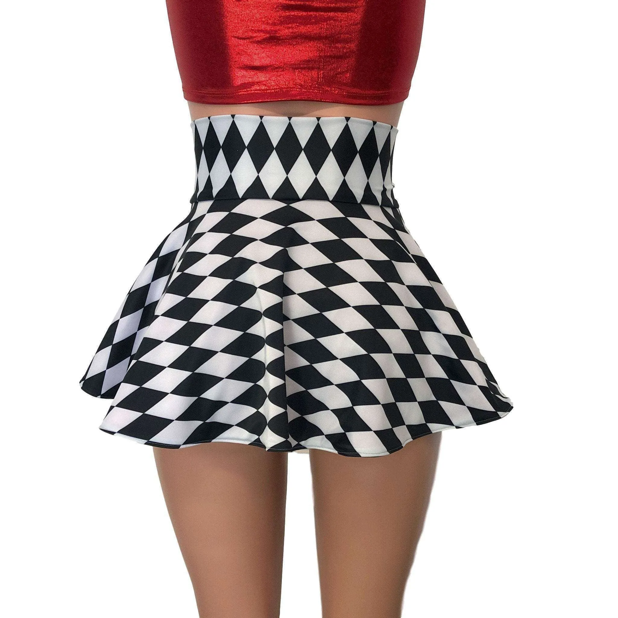 Lace-Up Corset Skirt - Harlequin Diamond