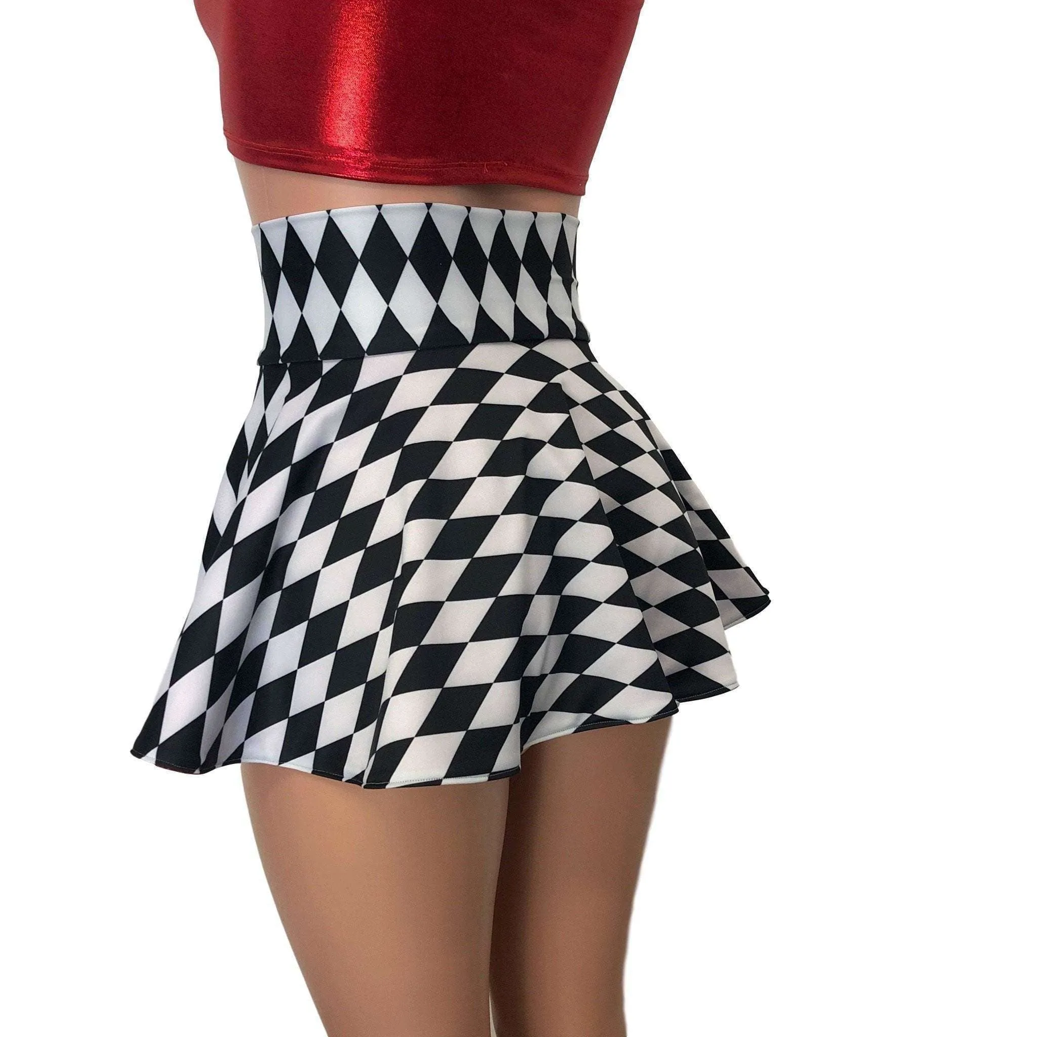 Lace-Up Corset Skirt - Harlequin Diamond