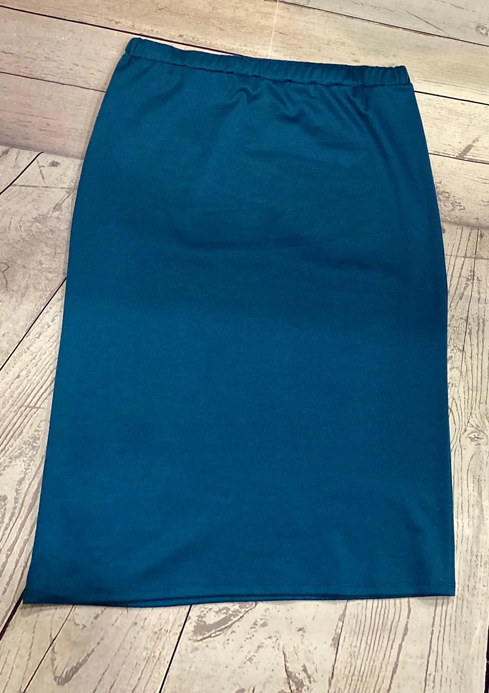 Laura Blue-Teal Pencil Style Skirt