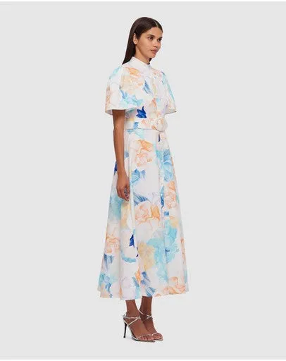 Leo Lin Bianca Short Sleeve Midi Dress - Rosebud Cream Print