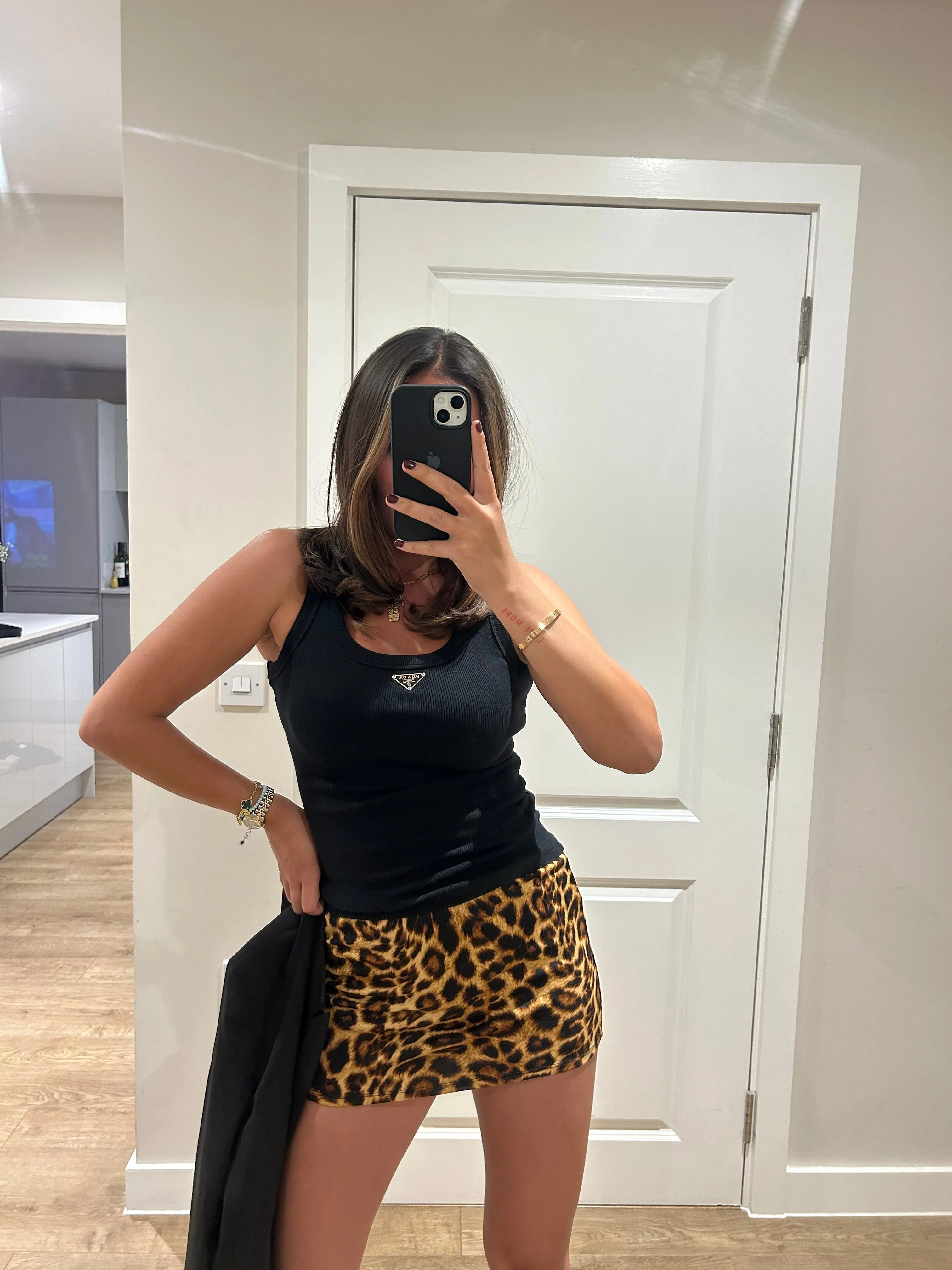 Leopard Print Mini Skirt