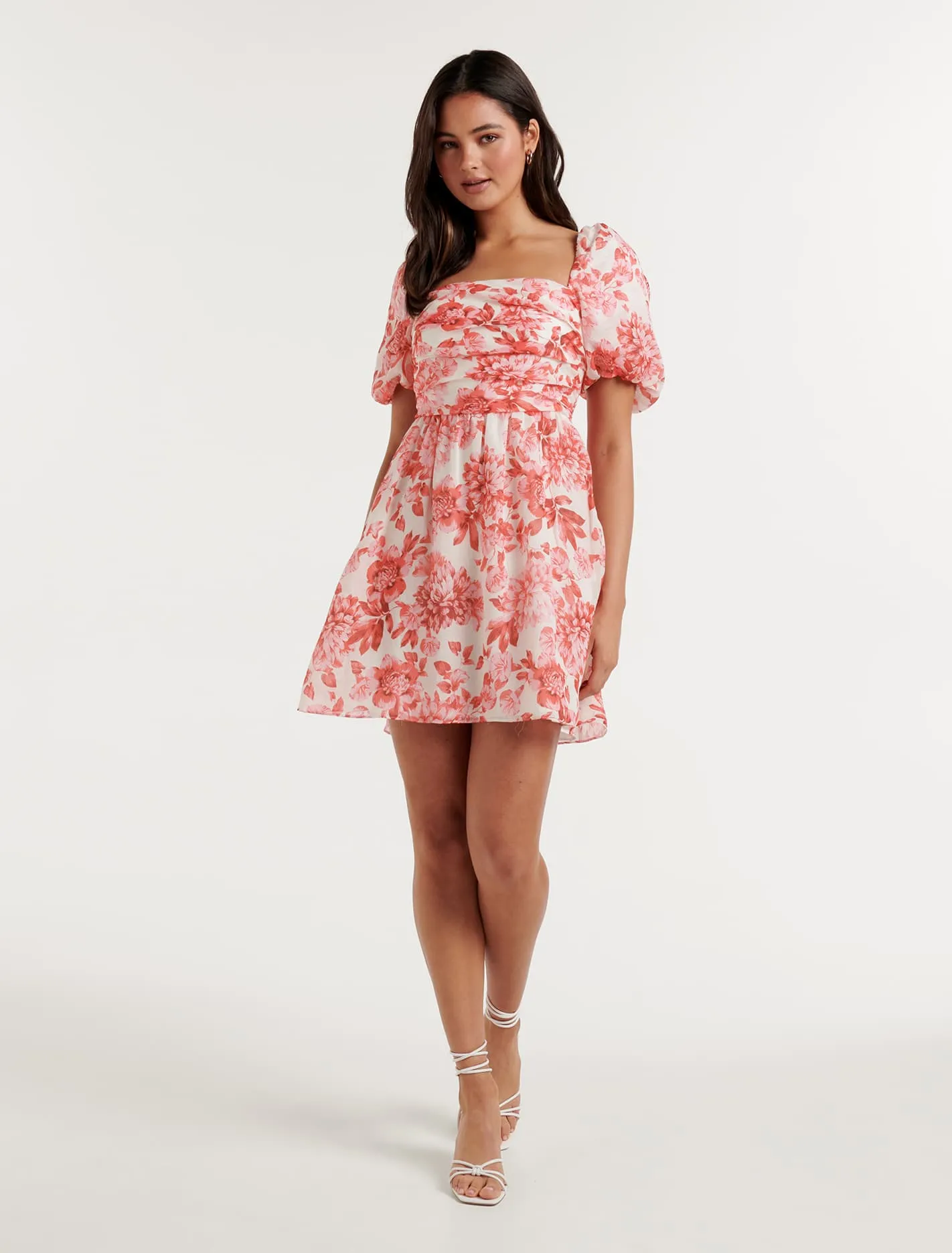 Liana Printed Puff Sleeve Mini Dress