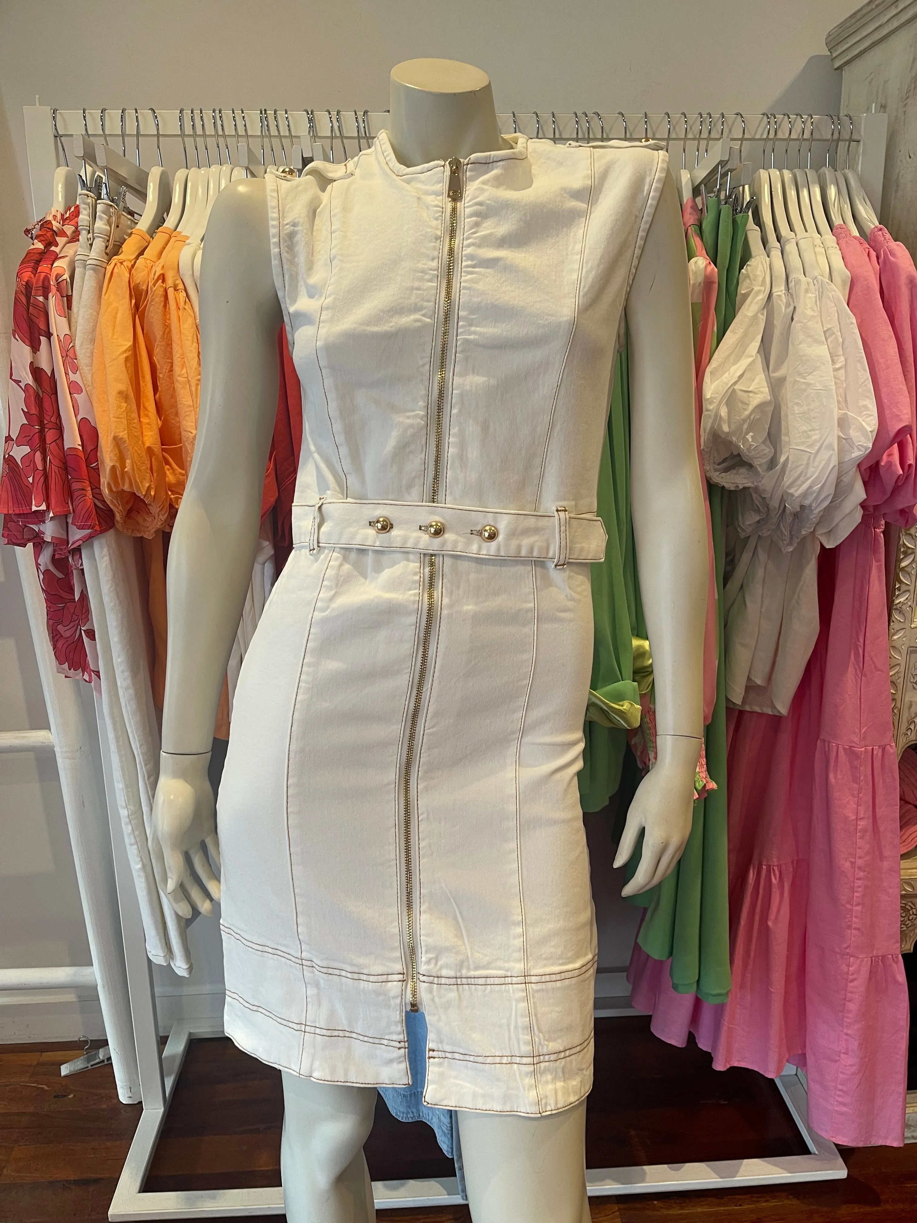 Lou Lou Denim Dress Ivory