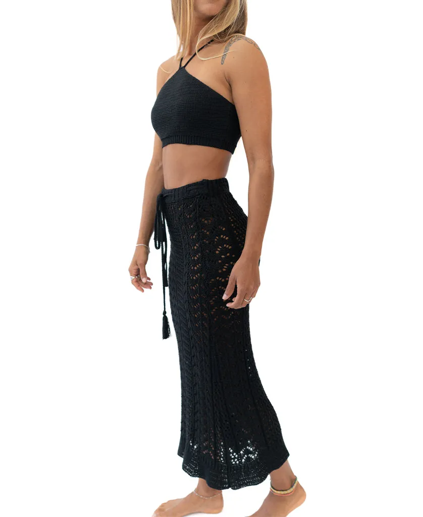 LuLu Knit Maxi Skirt | Black