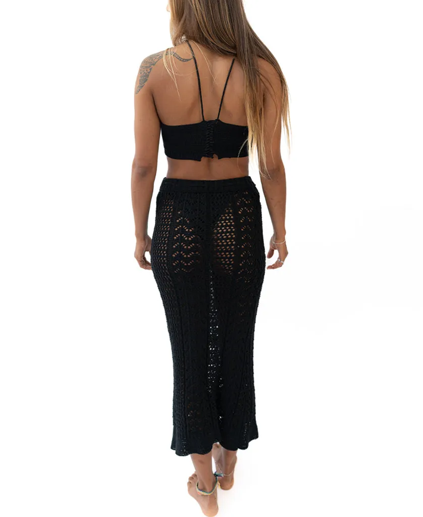 LuLu Knit Maxi Skirt | Black