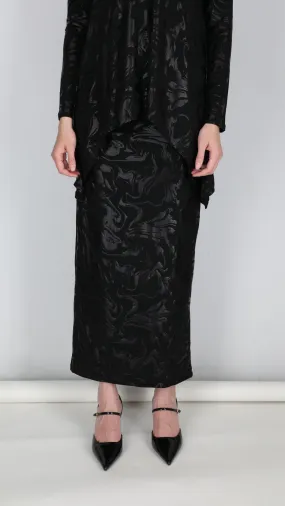 Maxi Skirt / Black Waves