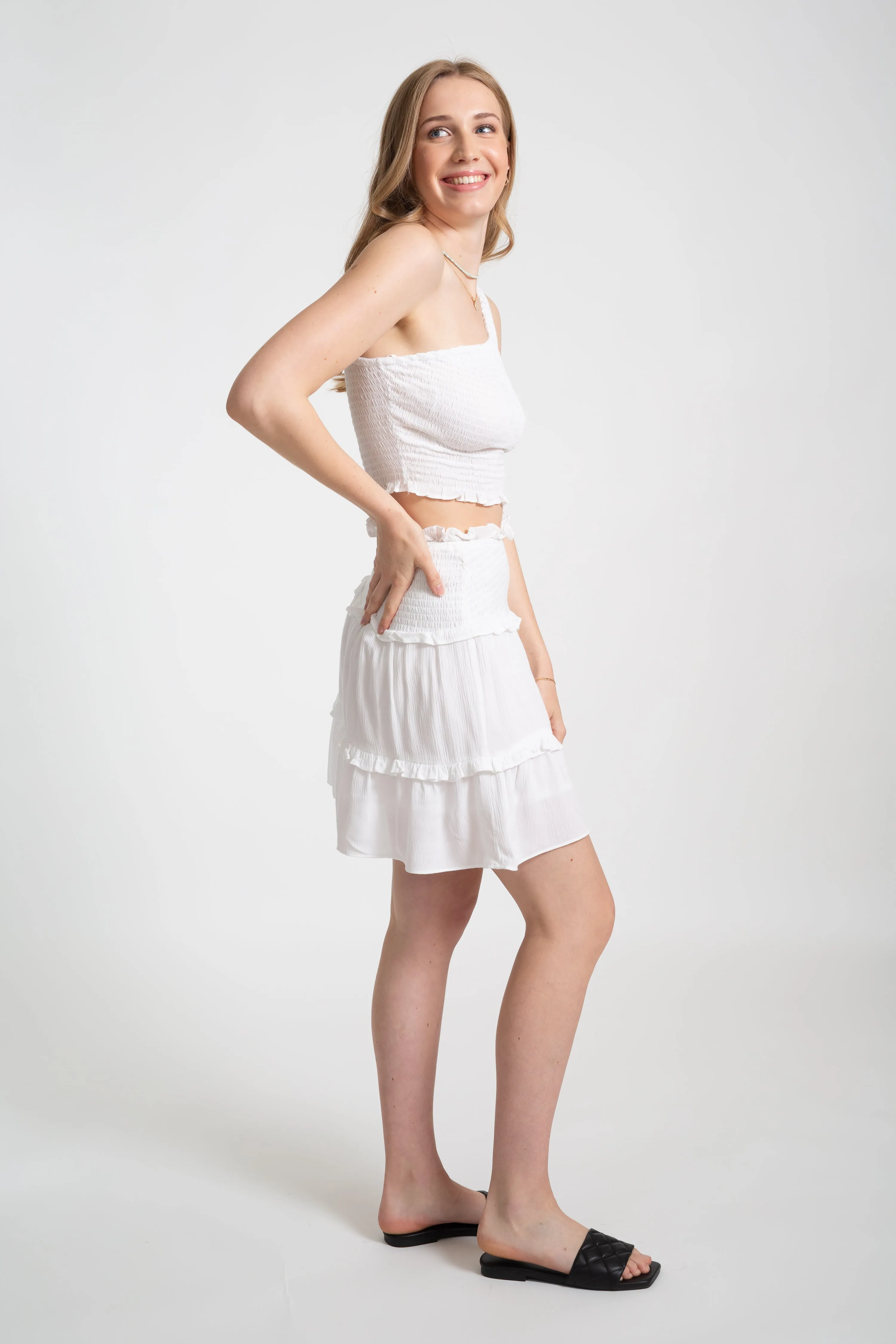 Miami Smocked Band Ruffle Skirt