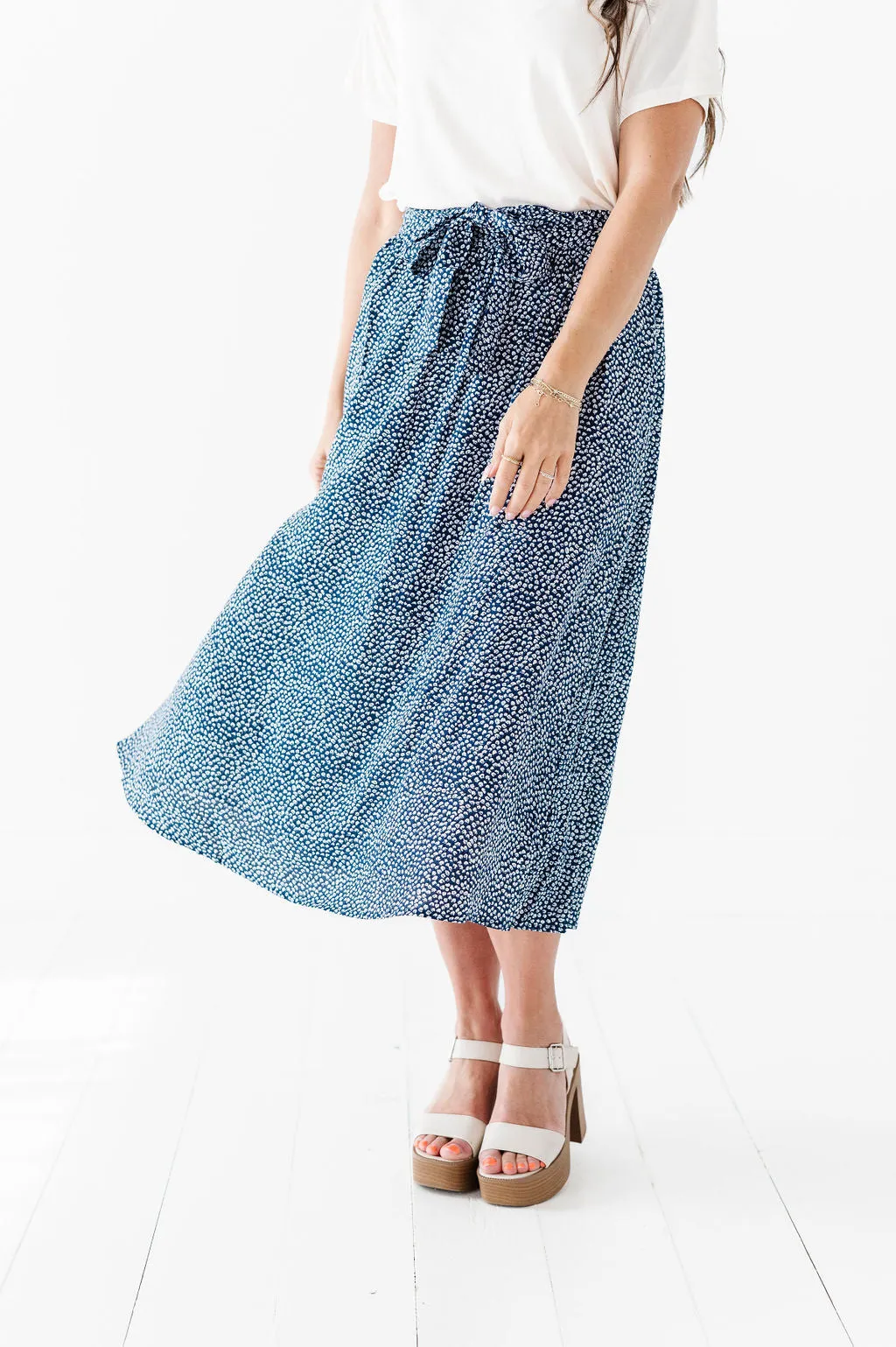 Michele Midi Skirt in Navy