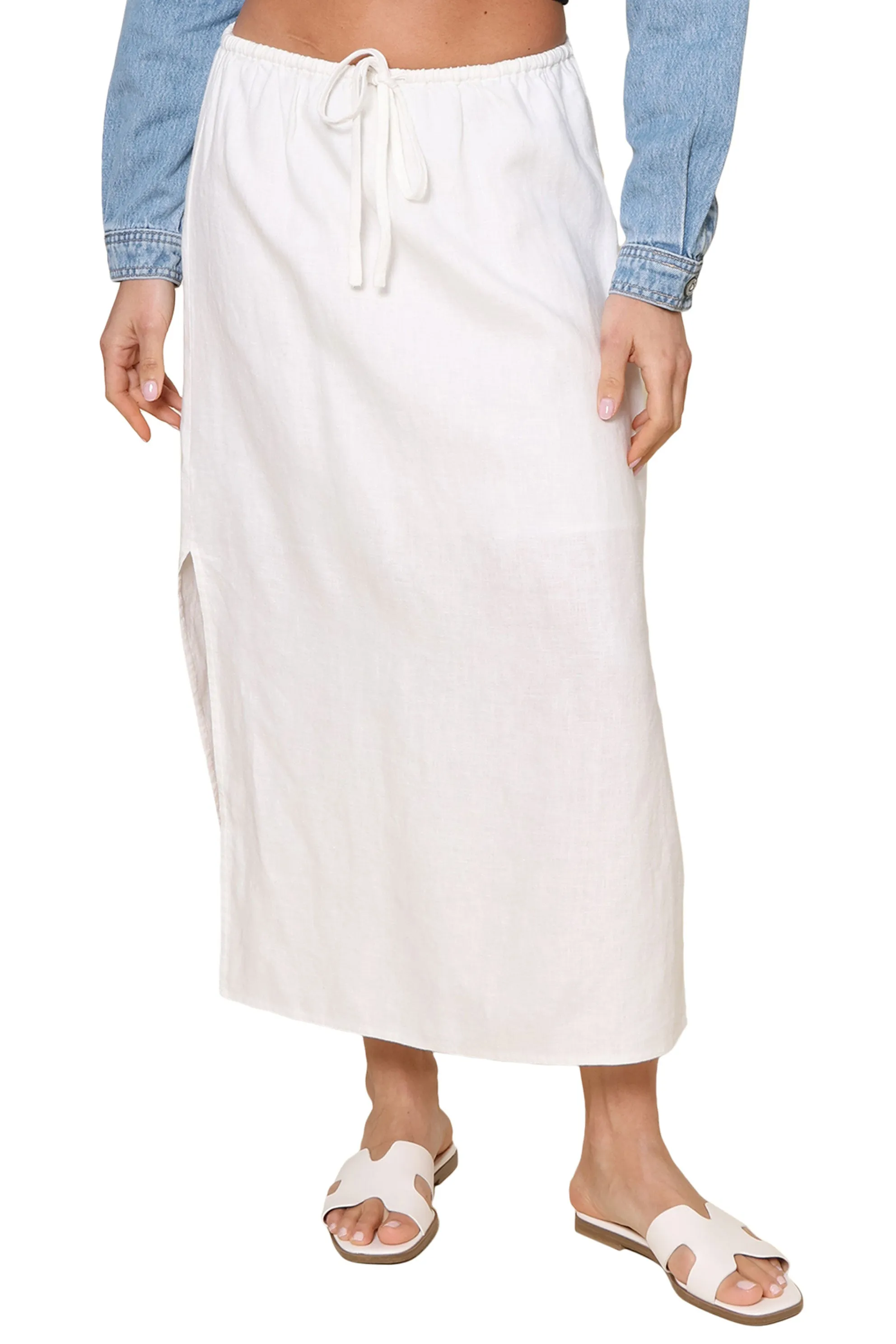 Monet Linen Midi Skirt