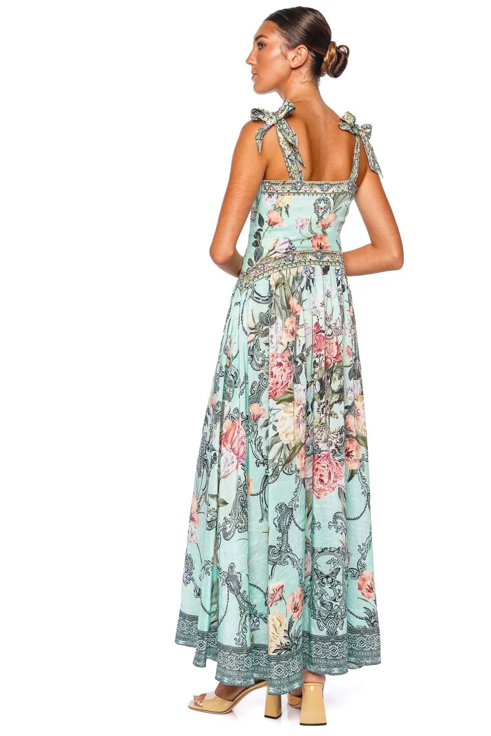 Petal Promise Land Tie Shoulder Midi Dress