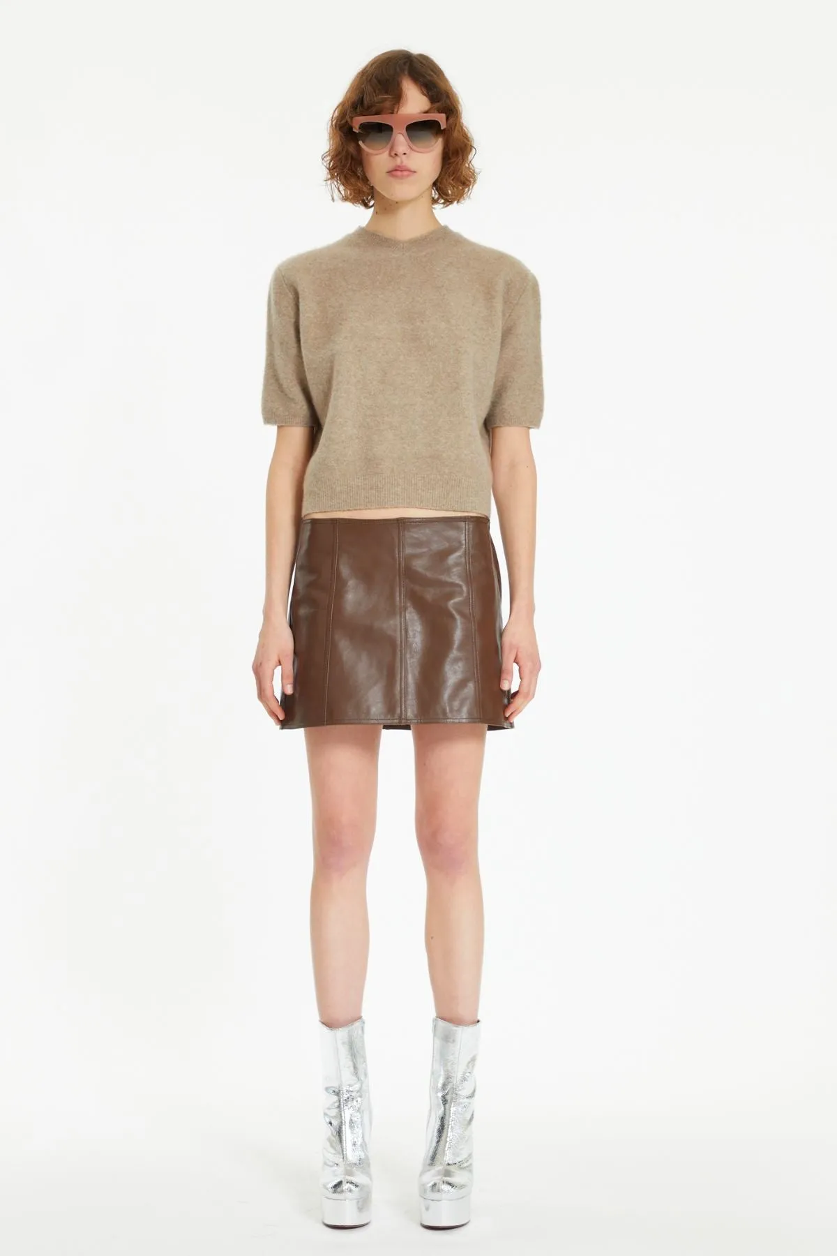 Petar Petrov Kick Ass Leather Mini Skirt - Chestnut