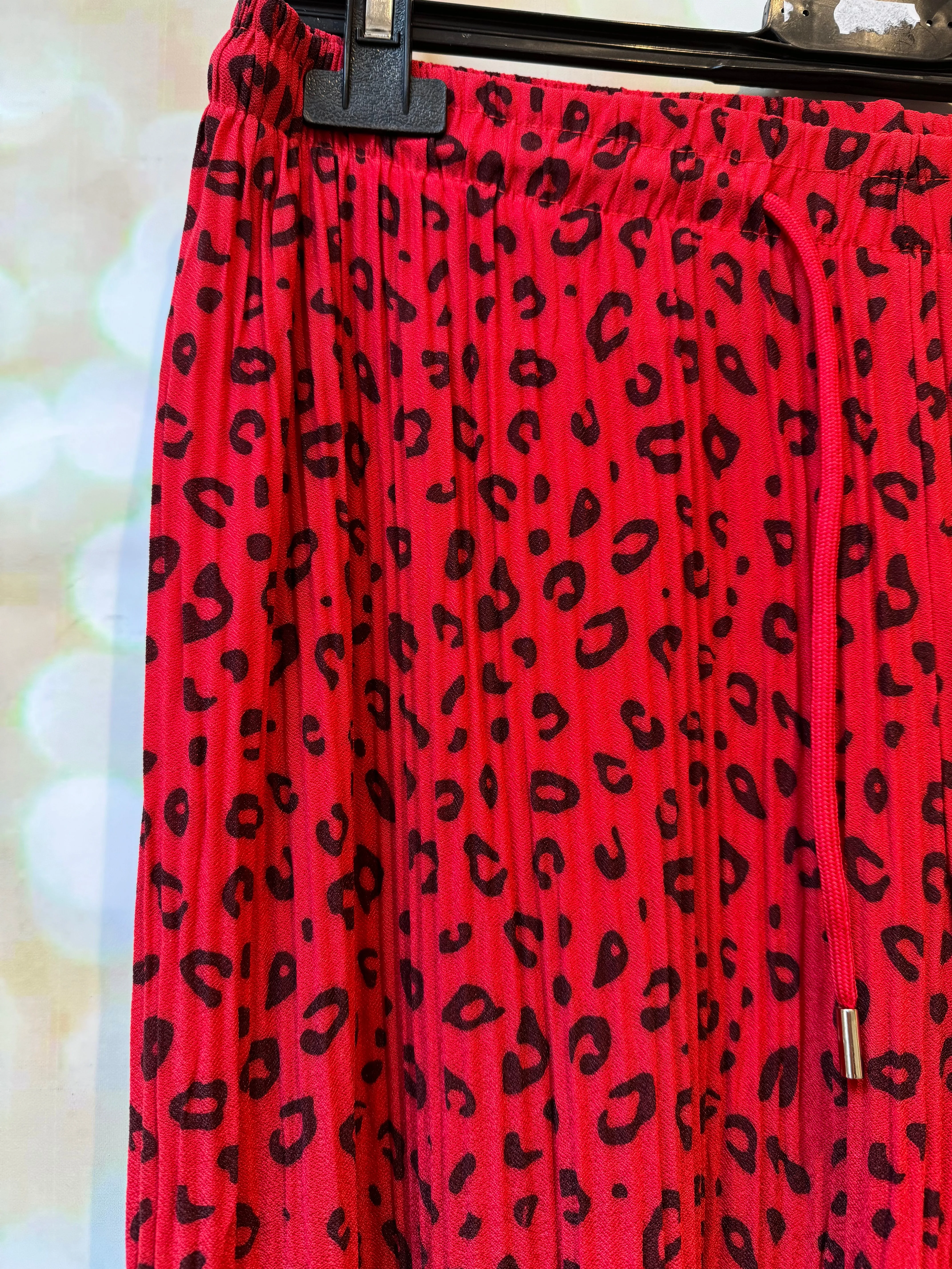 Pleated Wide leg  leopard palazzo trousers