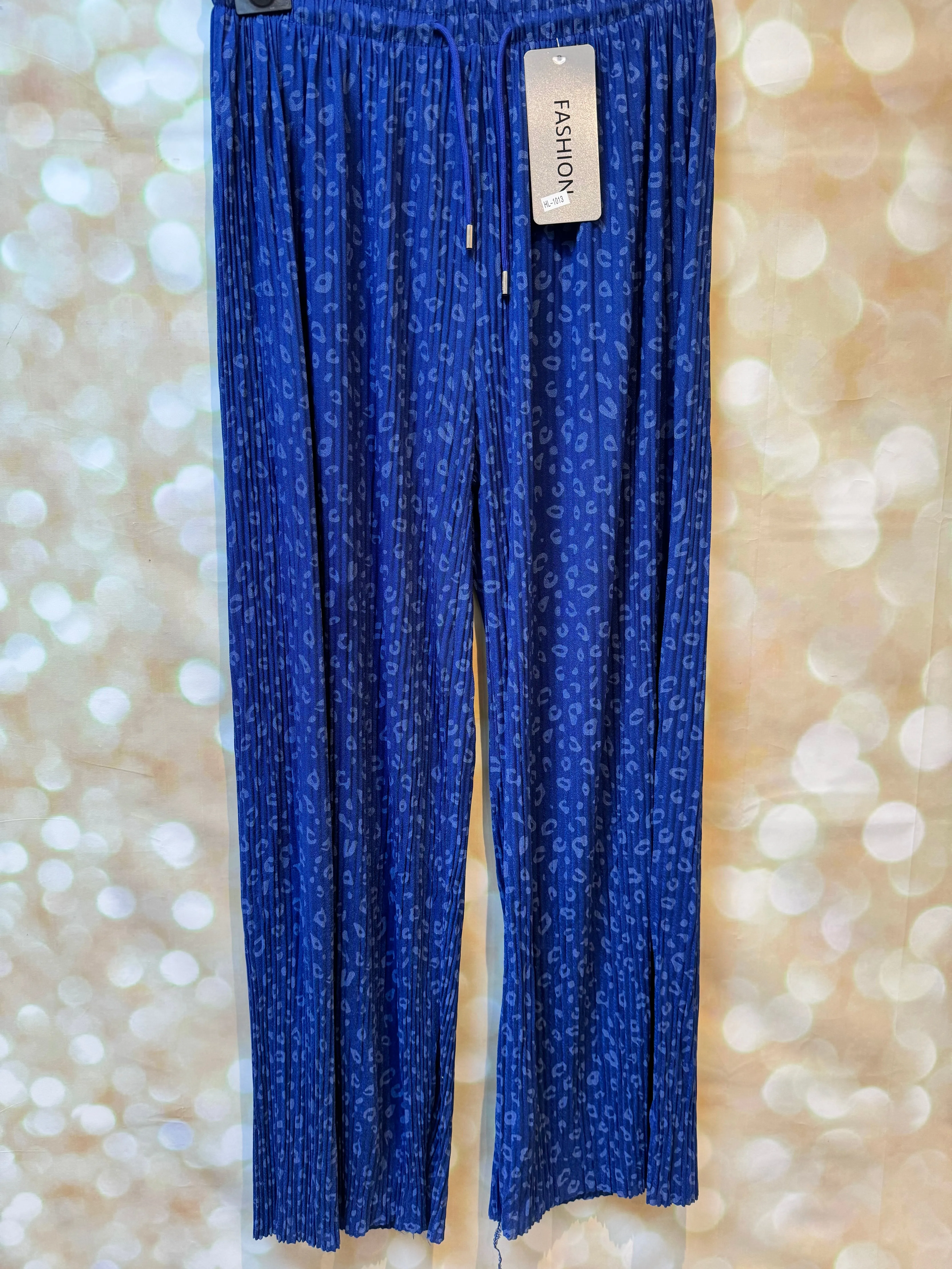 Pleated Wide leg  leopard palazzo trousers