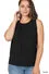 Plus Ity Sleeveless Front Neck Pleat Top