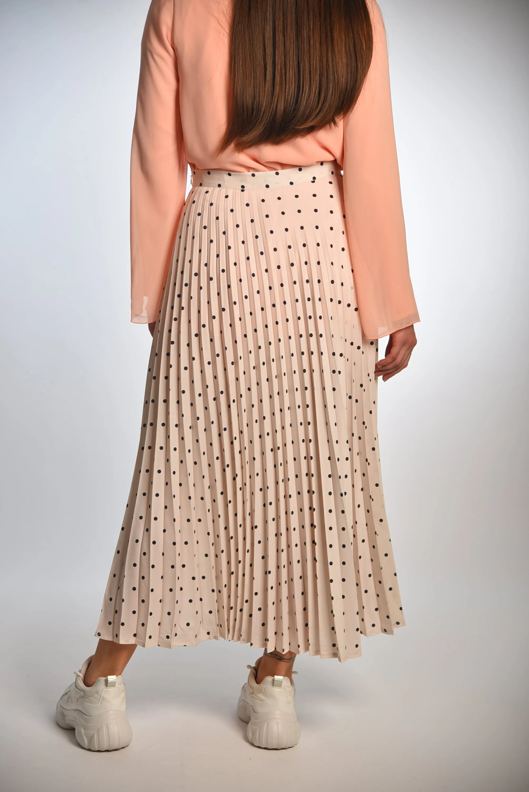 Printed Dotted Cobra Crepe Polyester Skirt