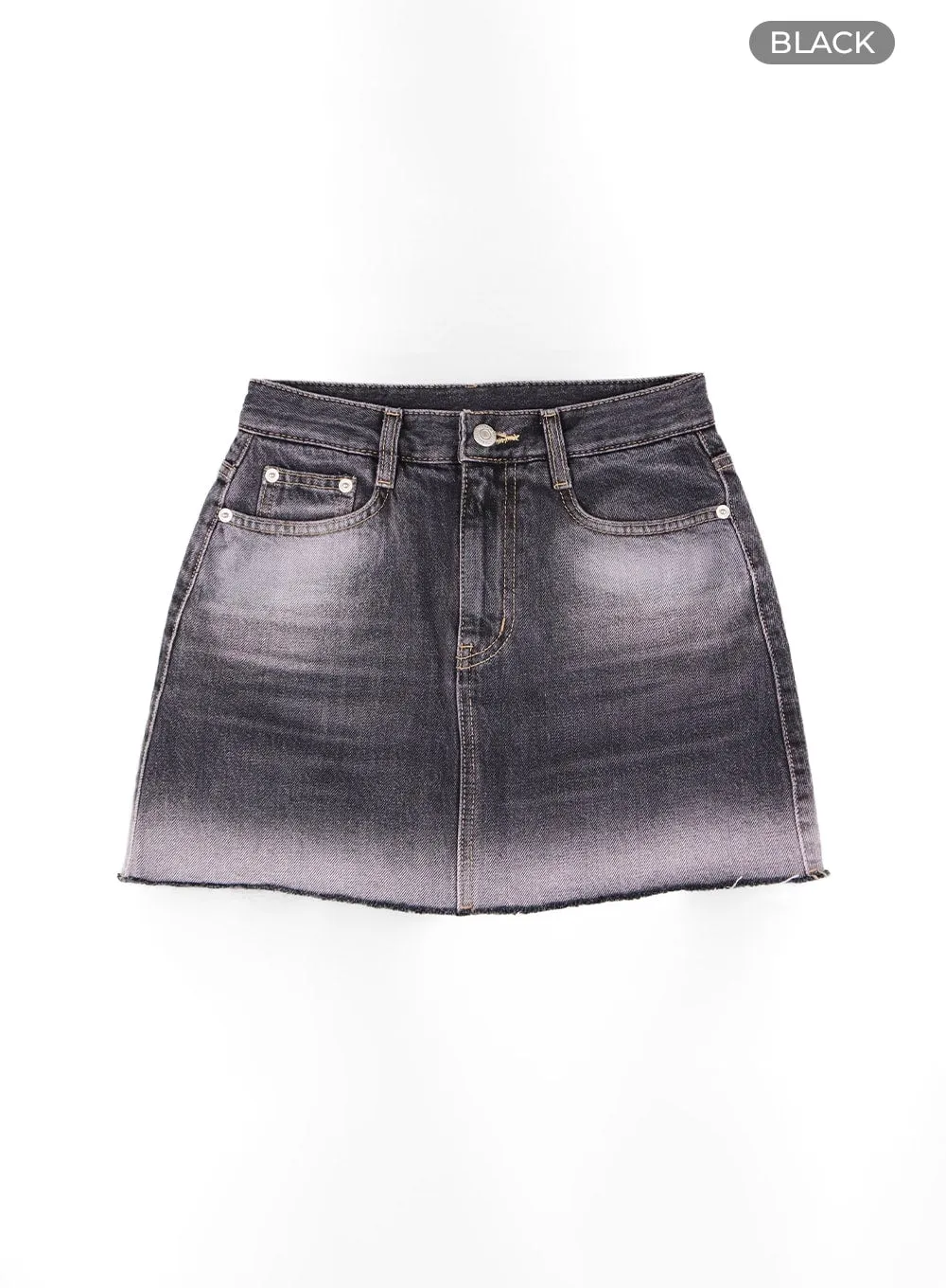 Raw Hem Denim Mini Skirt CF427