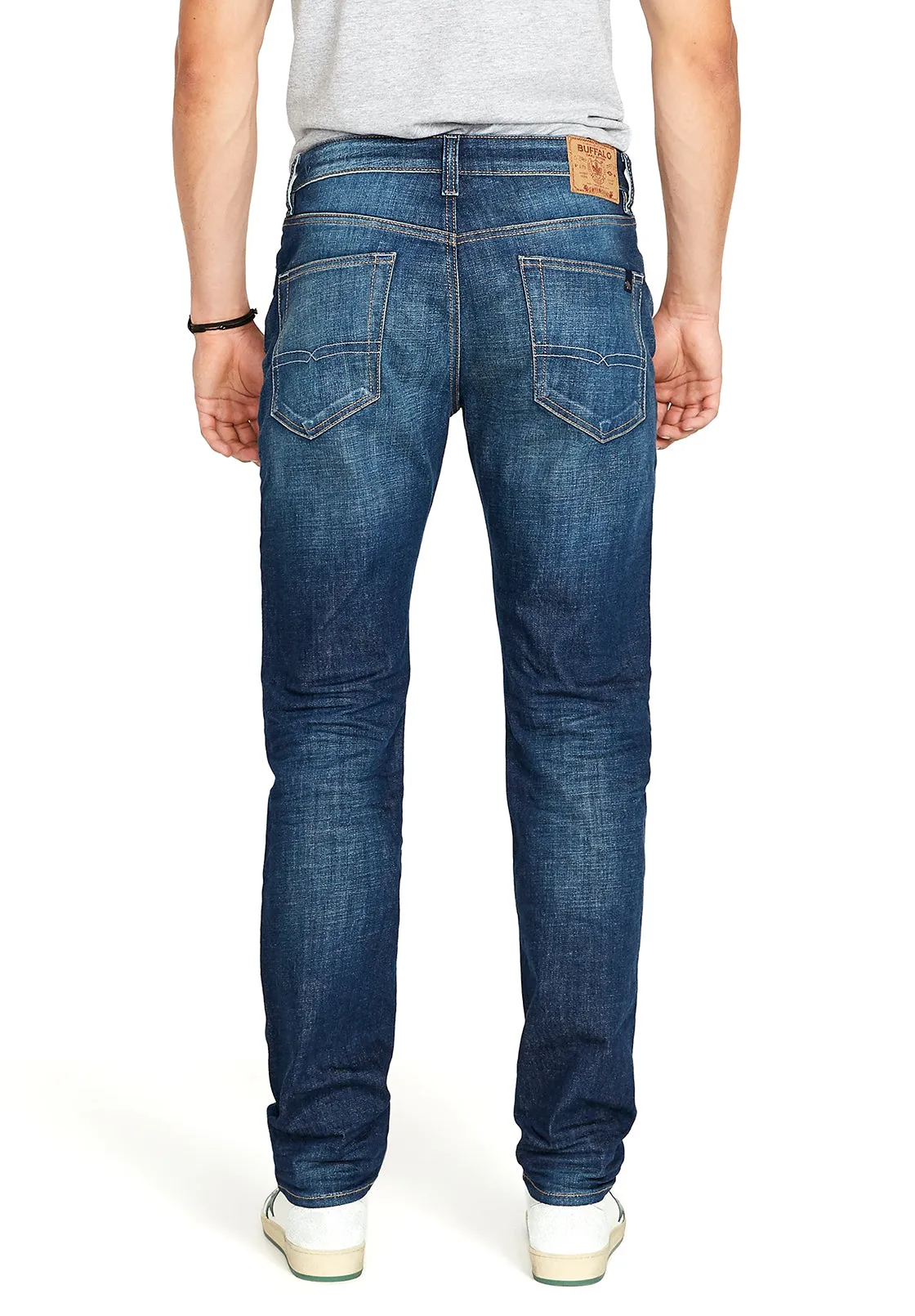 Relaxed Tapered Ben Men's Jeans in Sanded Dark Blue - BM22594