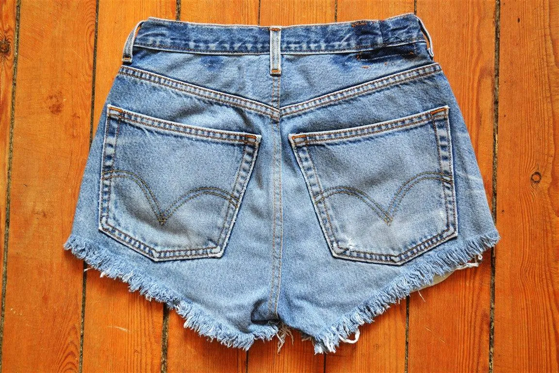 Short jean vintage patchwork ethnique