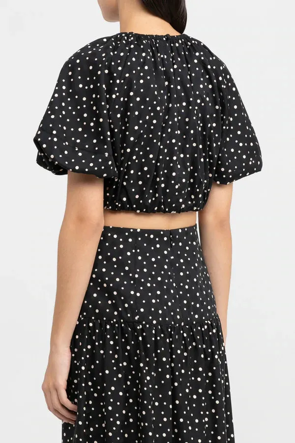 Significant Other - Poppy Top - Black & Cream Polka