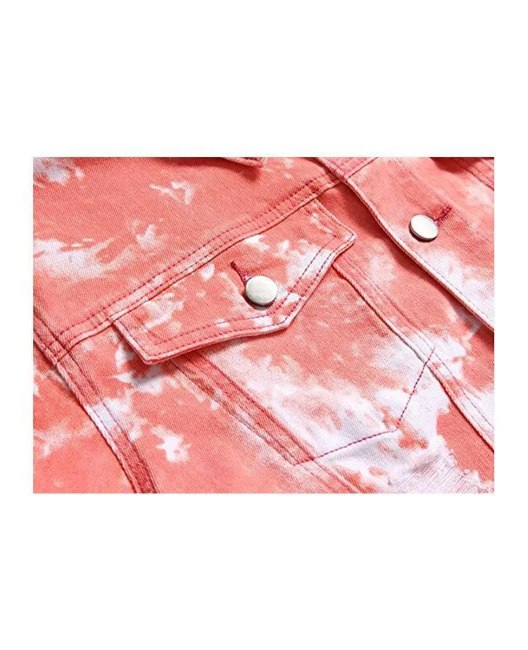 Soft Pink Denim Washed Jacket