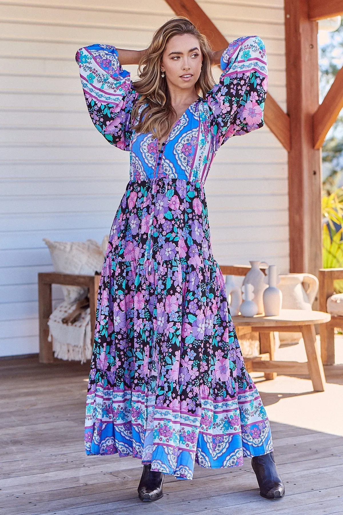 Teresa Maxi Dress Blackbird Print