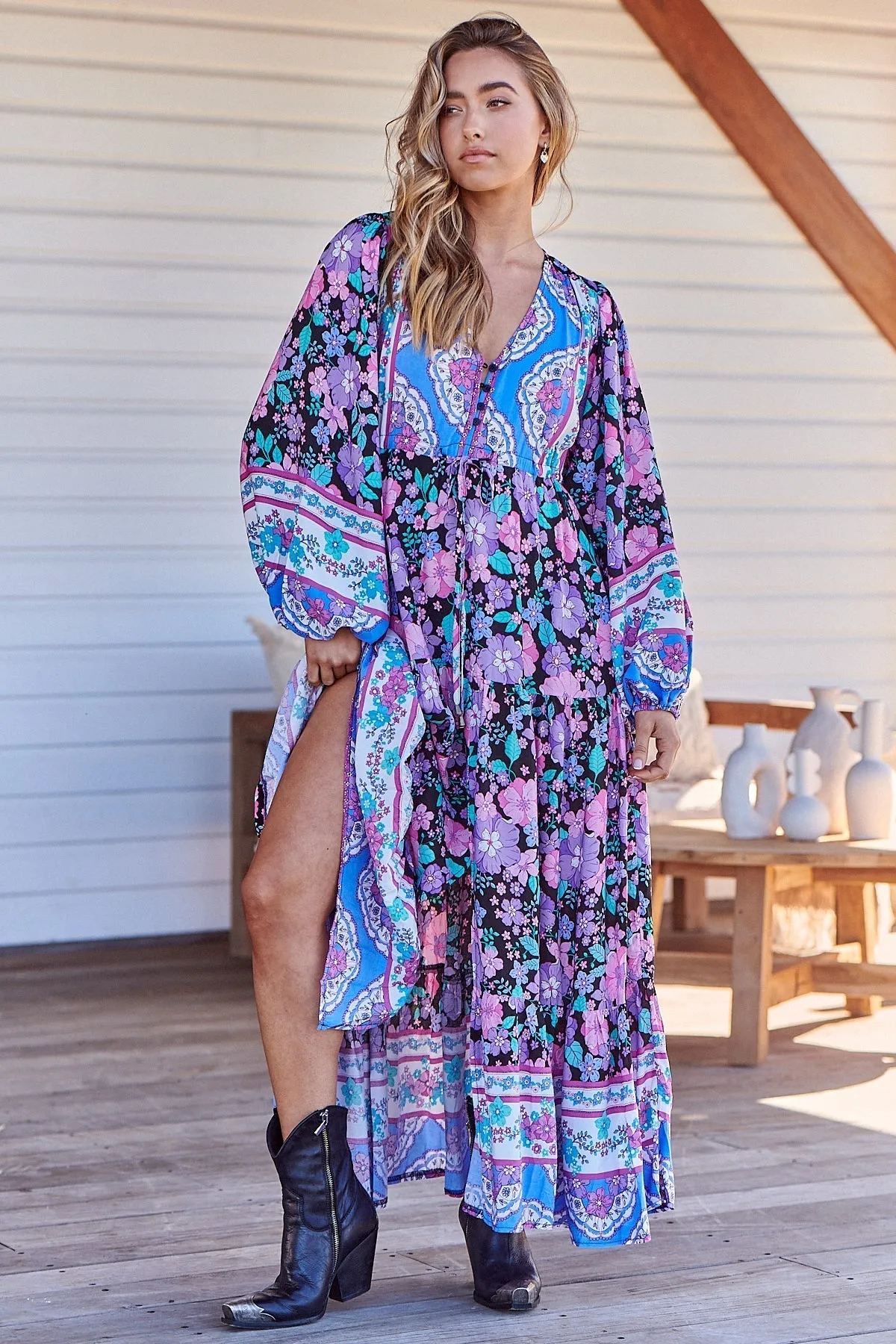 Teresa Maxi Dress Blackbird Print