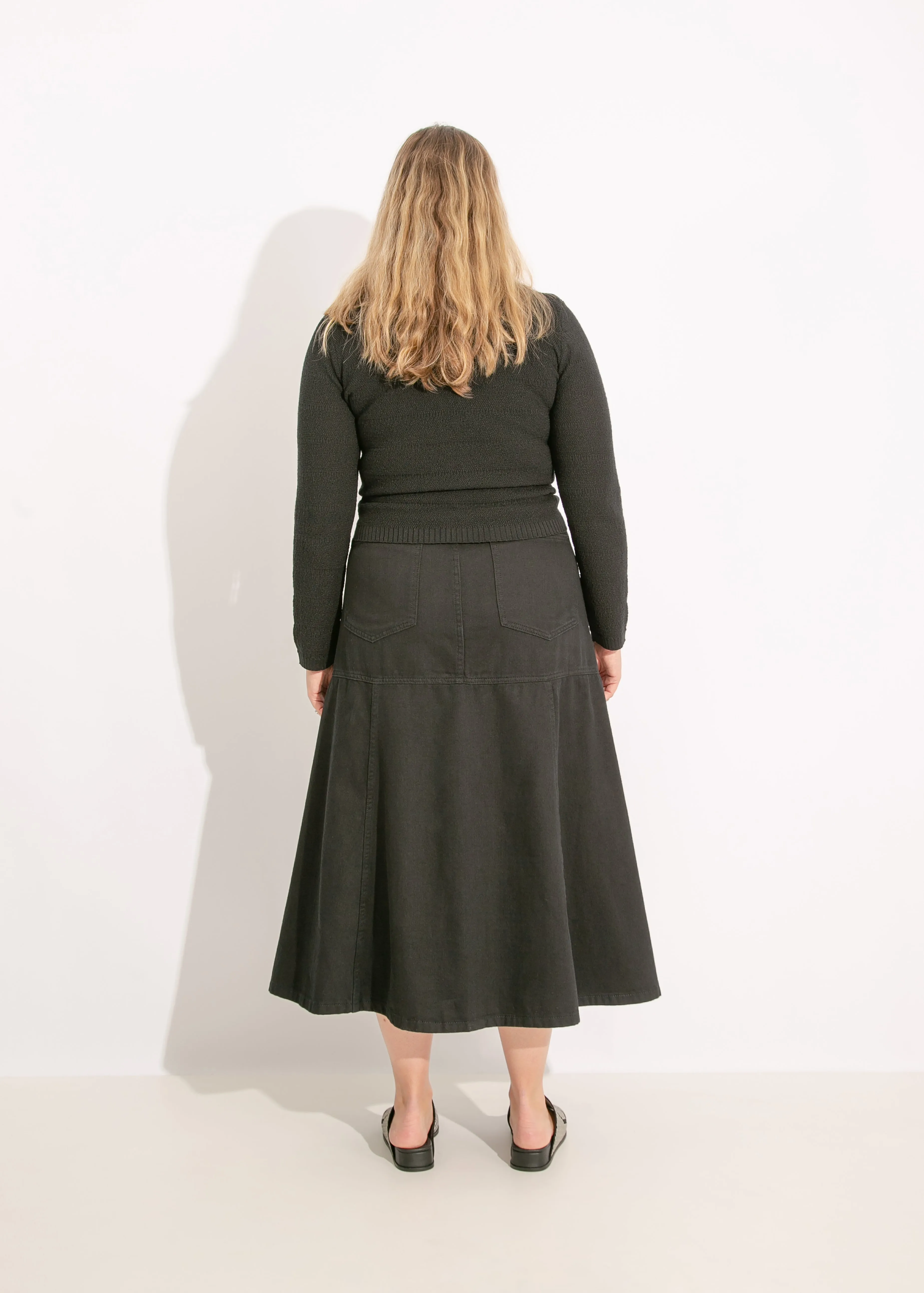 TESSA DENIM SKIRT / BLACK