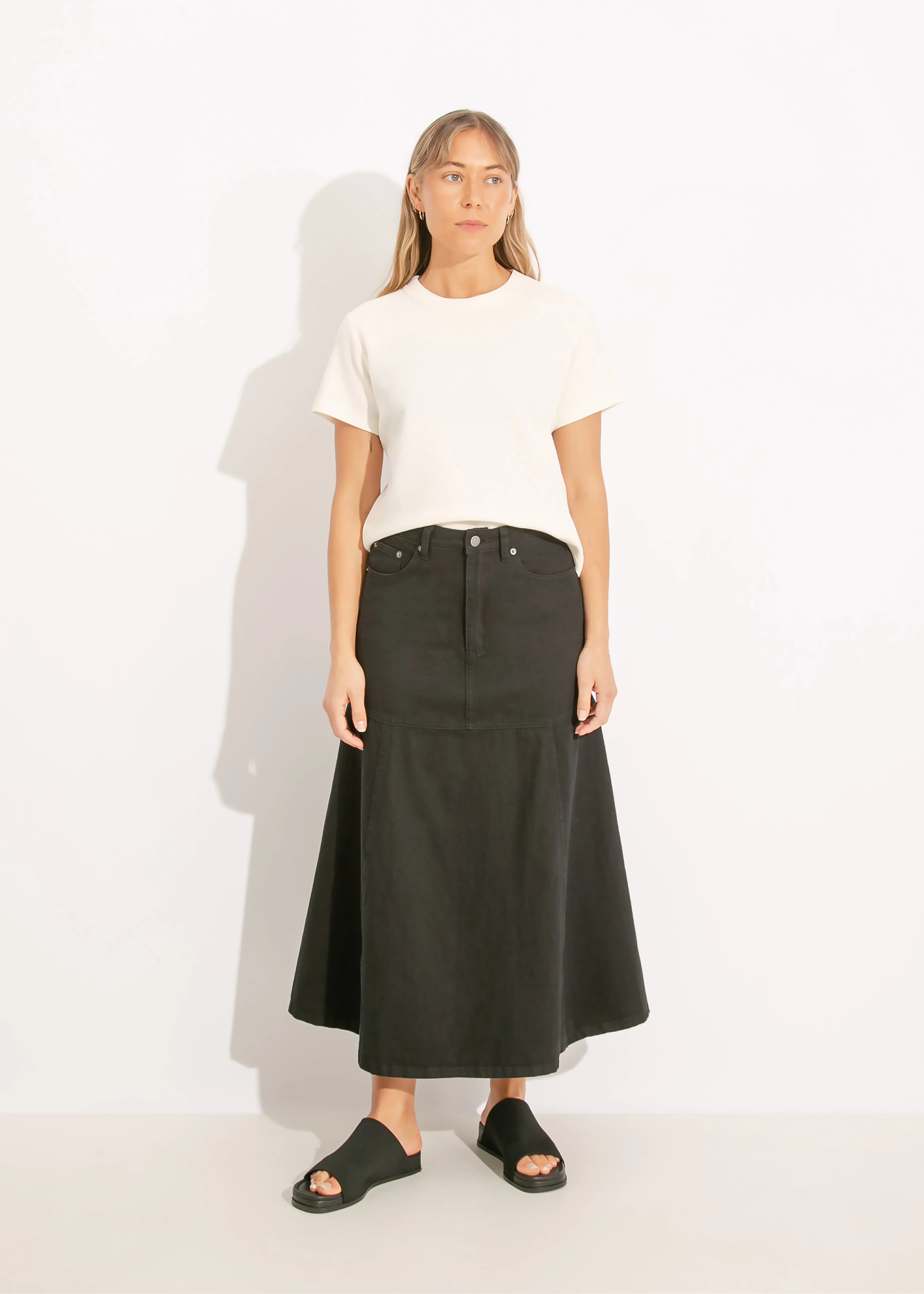 TESSA DENIM SKIRT / BLACK