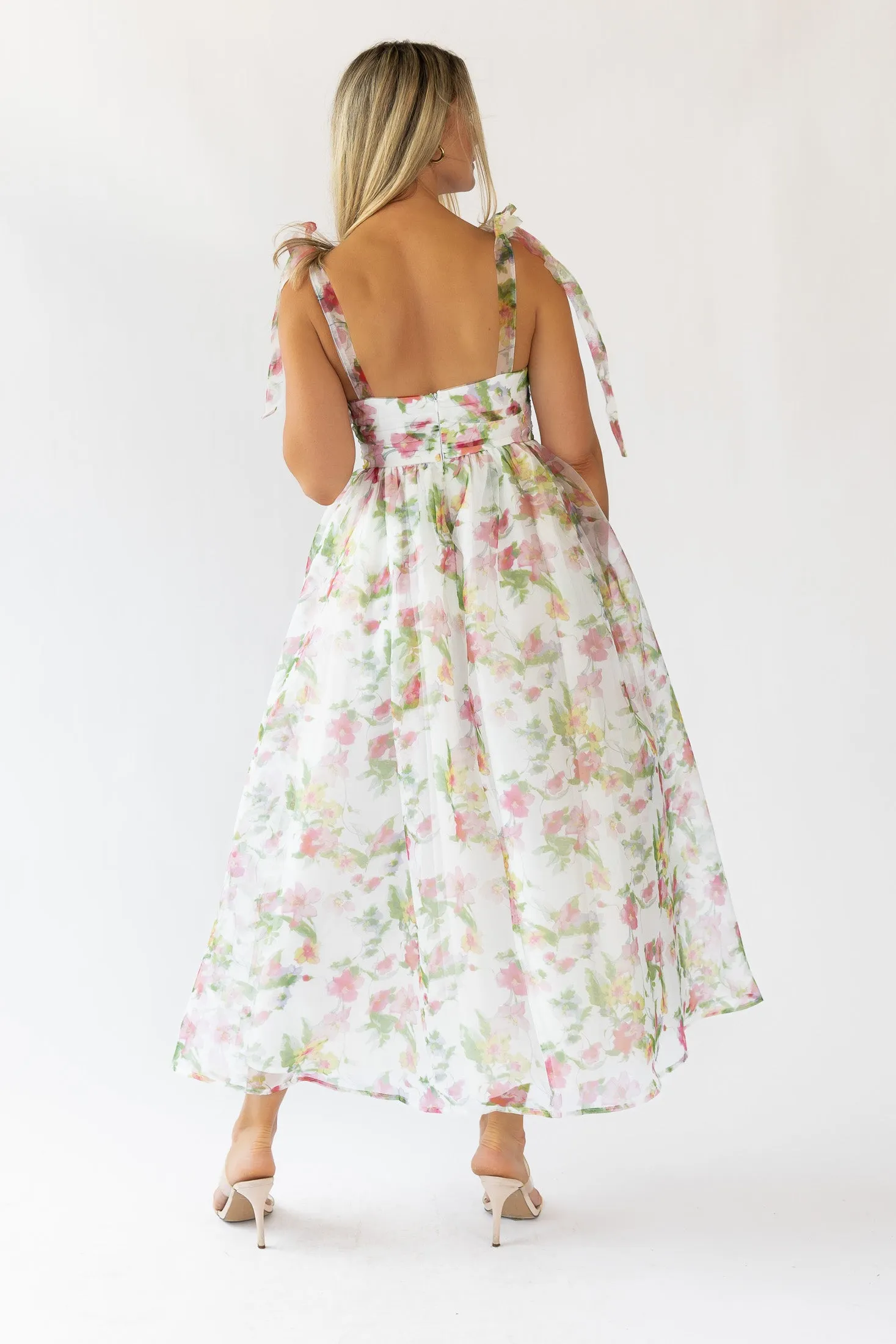 Thalia Floral Tie Shoulder Maxi Dress