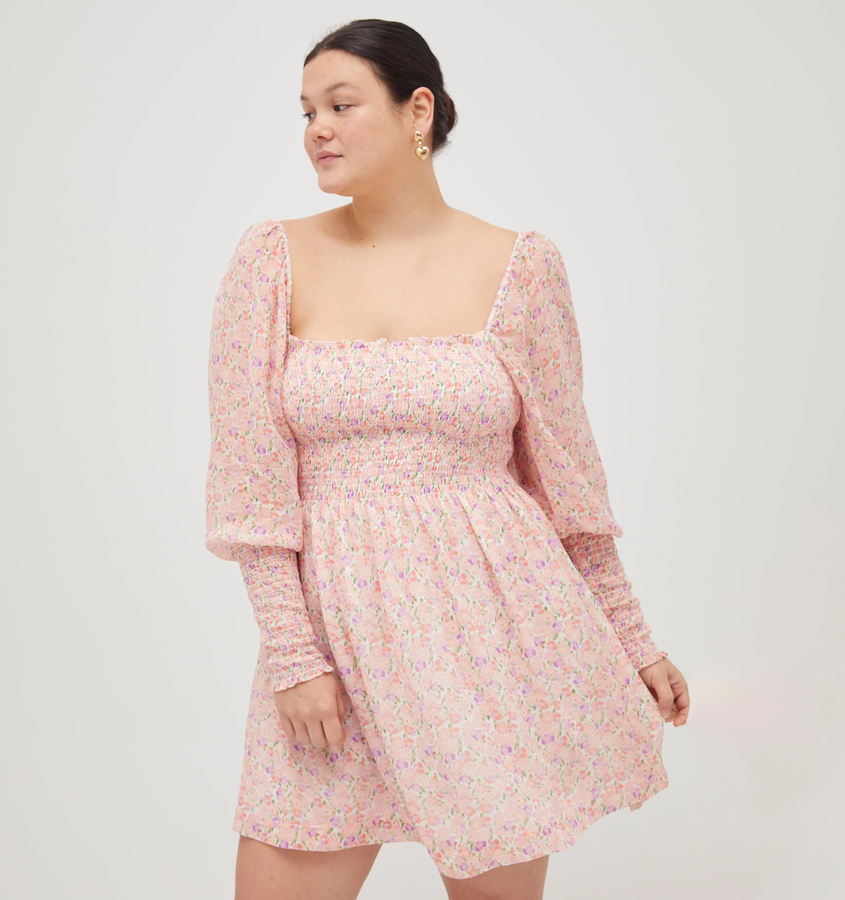 The Grace Mini Nap Dress - Pansy in Pink Multi Georgette