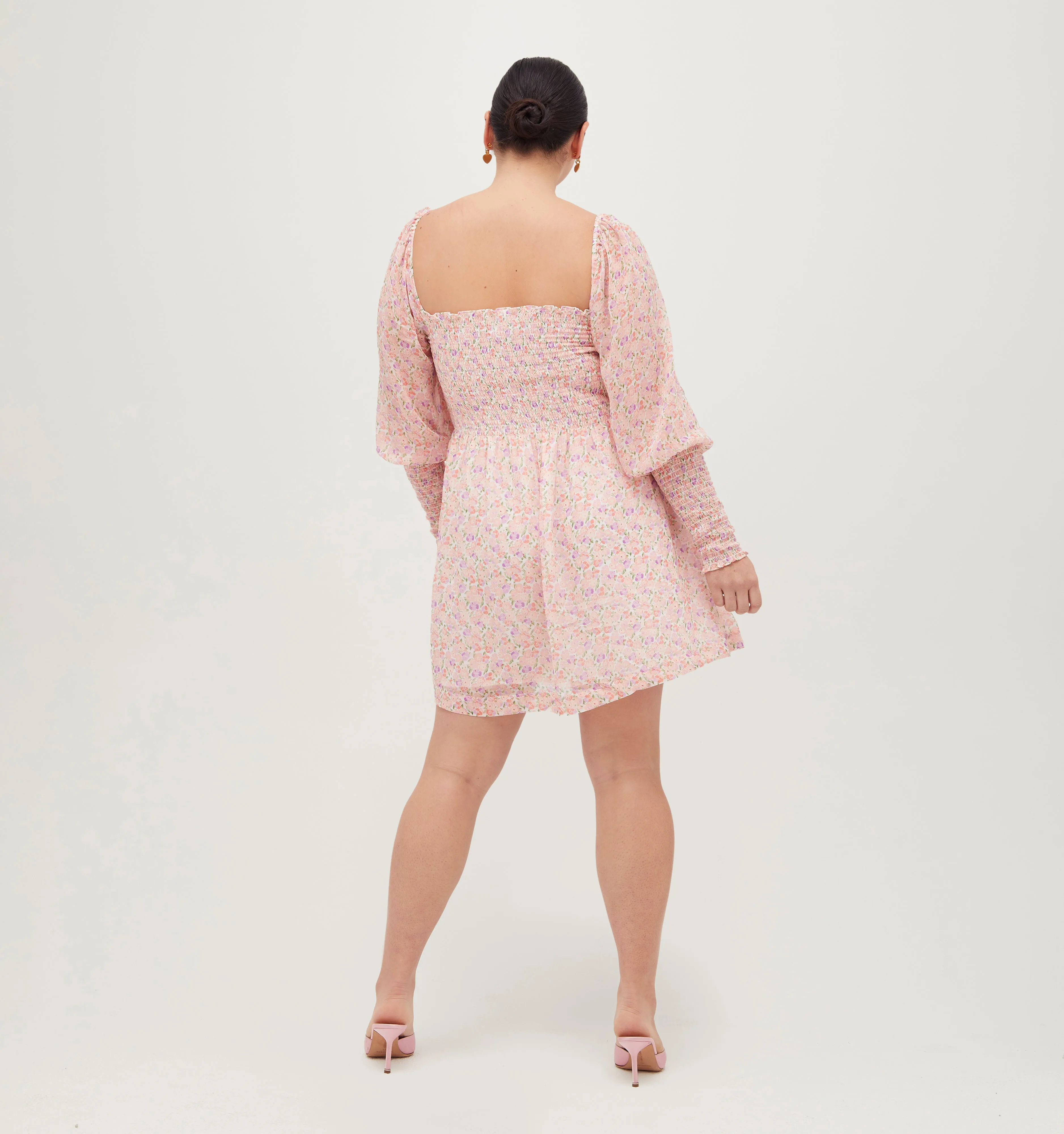 The Grace Mini Nap Dress - Pansy in Pink Multi Georgette