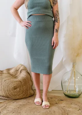 The Lynne Rib Knit Midi Skirt