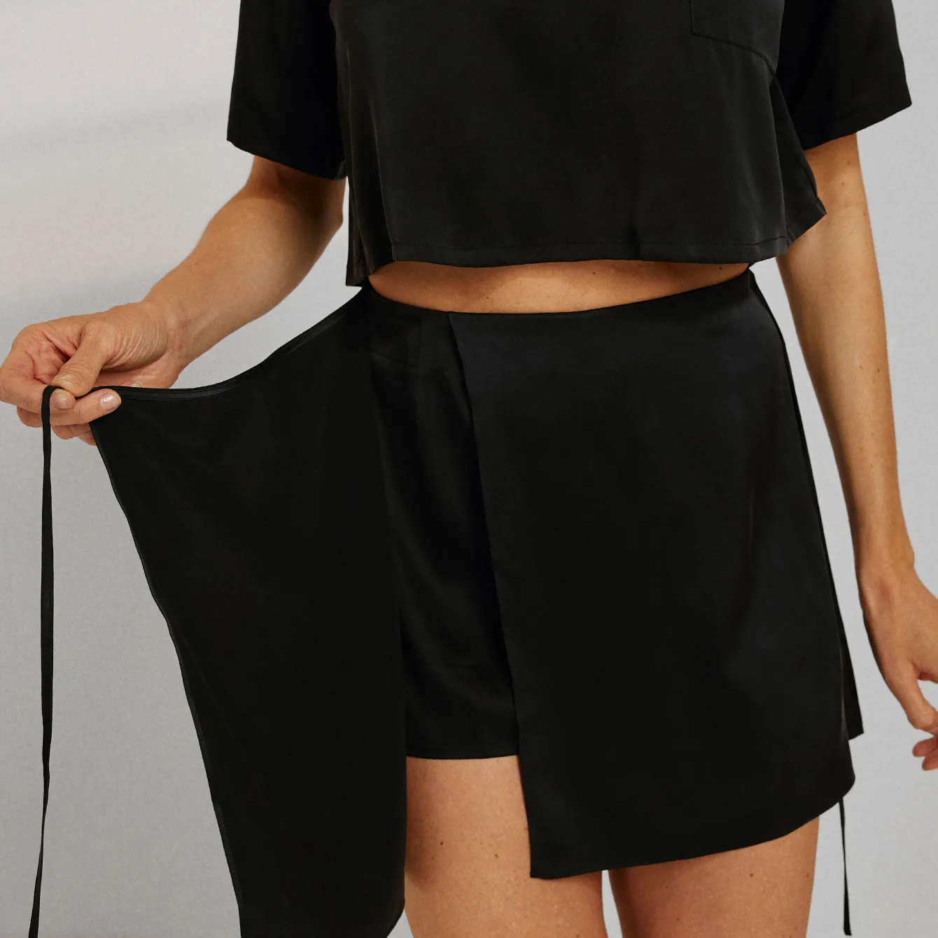 Washable Silk Wrap Sleep Skirt